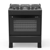 COCINA A GAS TOKYO BRAVO PLUS 5H  C/ENC. NEGRA MESA INOX COMANDO SUPERIOR